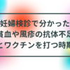 妊婦検診で分かった貧血や風疹の抗体不足とワクチンを打つ時期