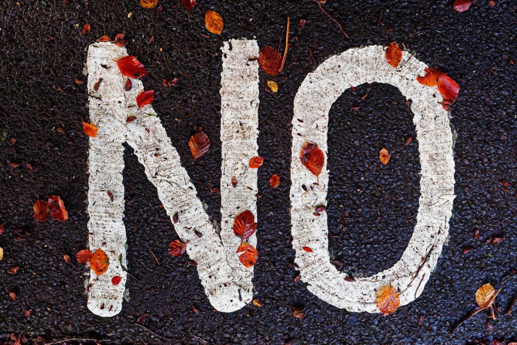 「NO」を表した写真